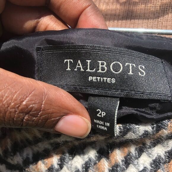 TALBOT’S A Line Pleated Herringbone Print Skirt - Picture 8 of 8